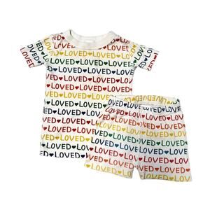Hanna Andersson LOVED Organic Short John PJs Size 2T